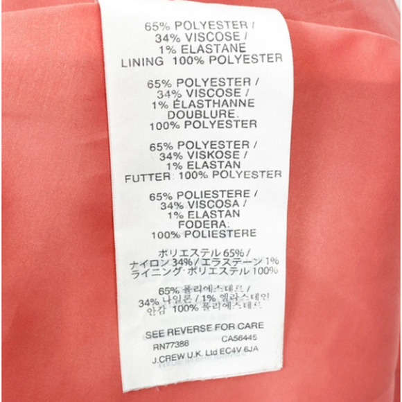 J.CREW Box Pleat Skirt in Crepe, Pink Coral Size 2 - Picture 5 of 6